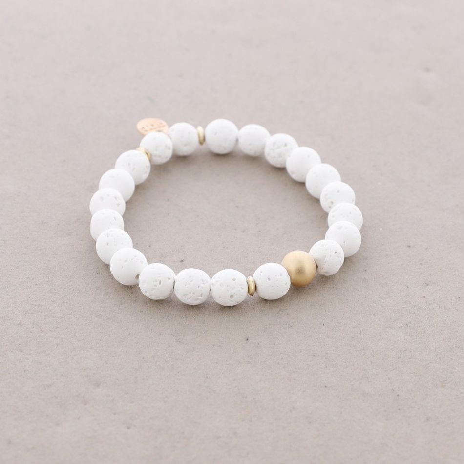 ELASTIC LAVA BEADS BRACELET 8MM