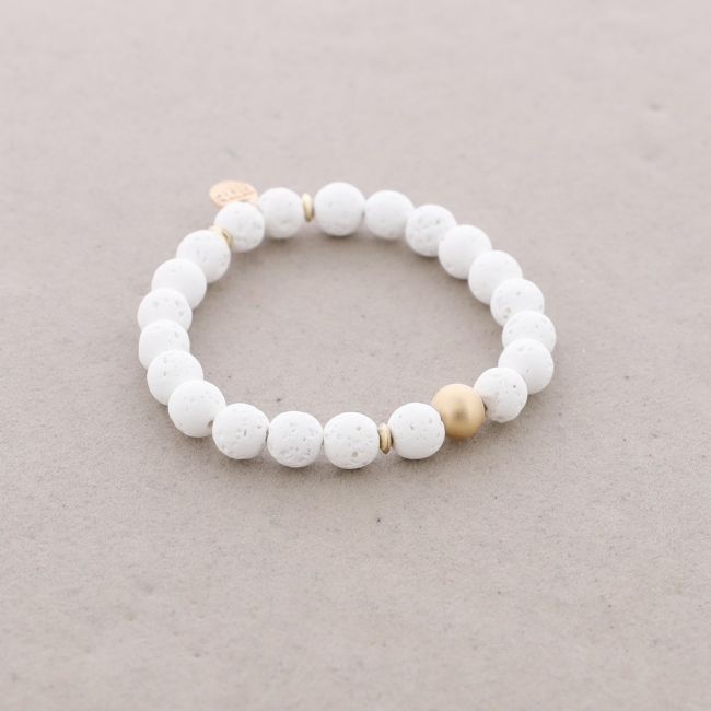 ELASTIC LAVA BEADS BRACELET 8MM