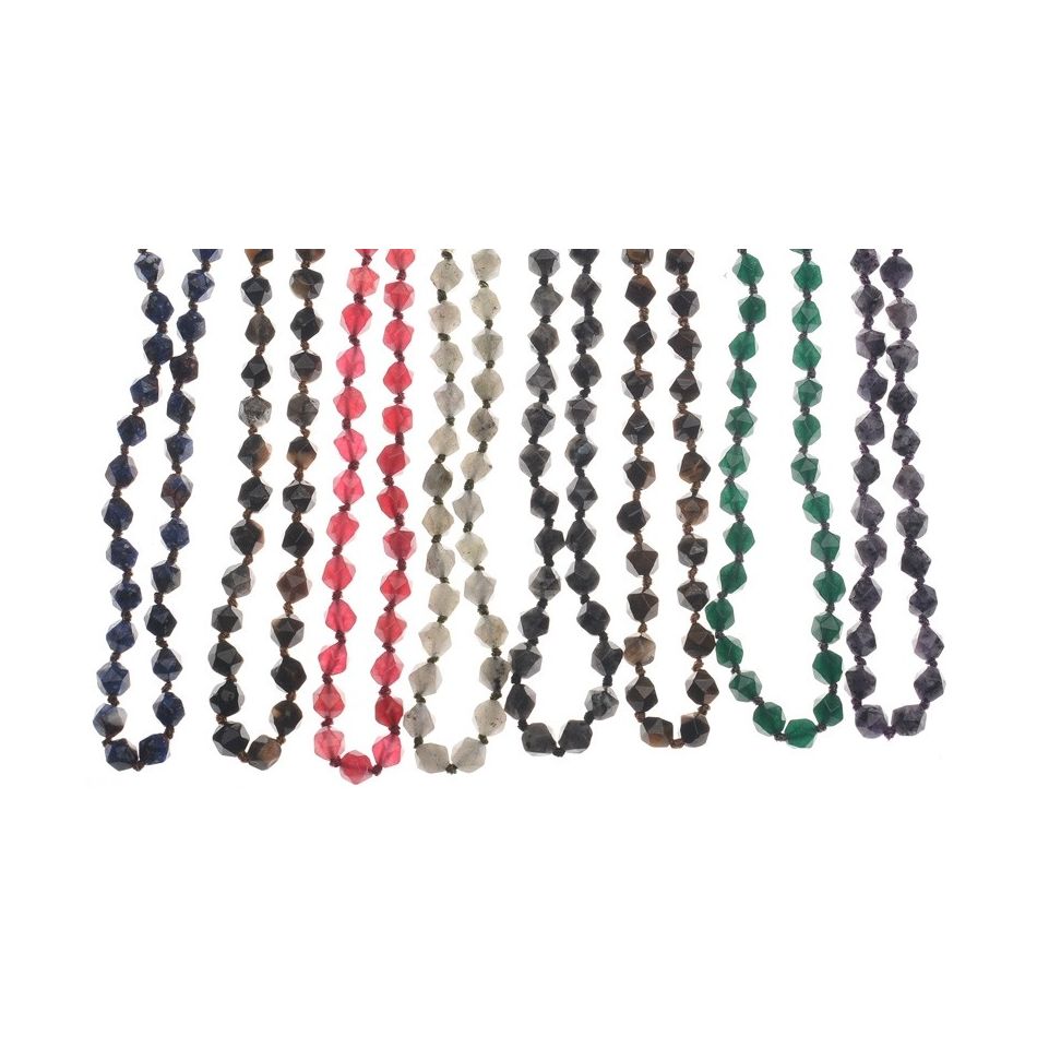 LONG NATURAL STONE NECKLACE 1.2M*8MM