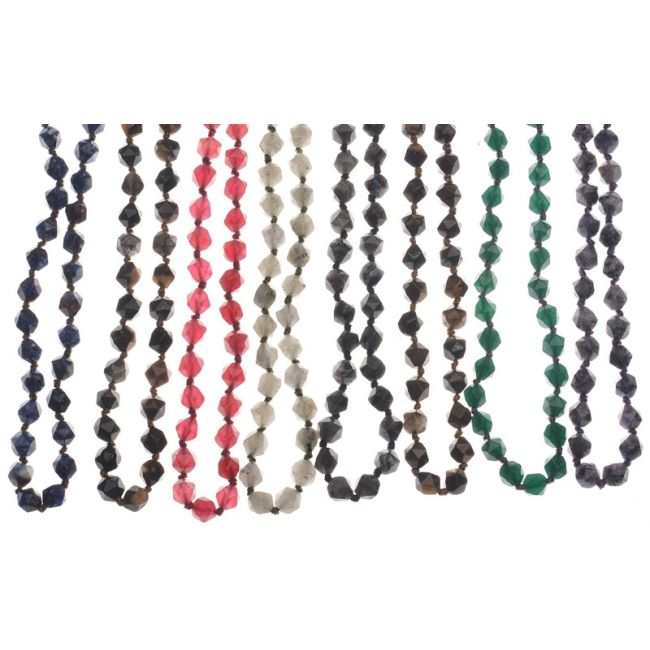 LONG NATURAL STONE NECKLACE 1.2M*8MM