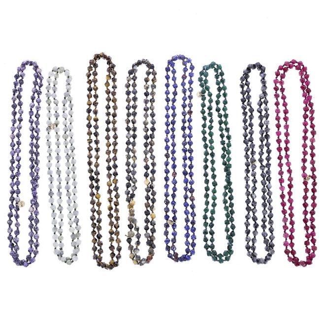 LONG NATURAL STONE NECKLACE 1.2M*8MM