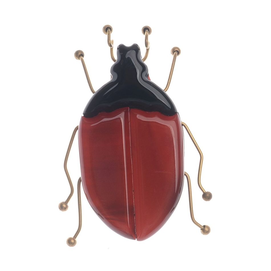 METAL LEGS RESIN INSECT BROOCH
