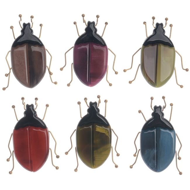BROCHE INSECTO RESINA PATAS METAL