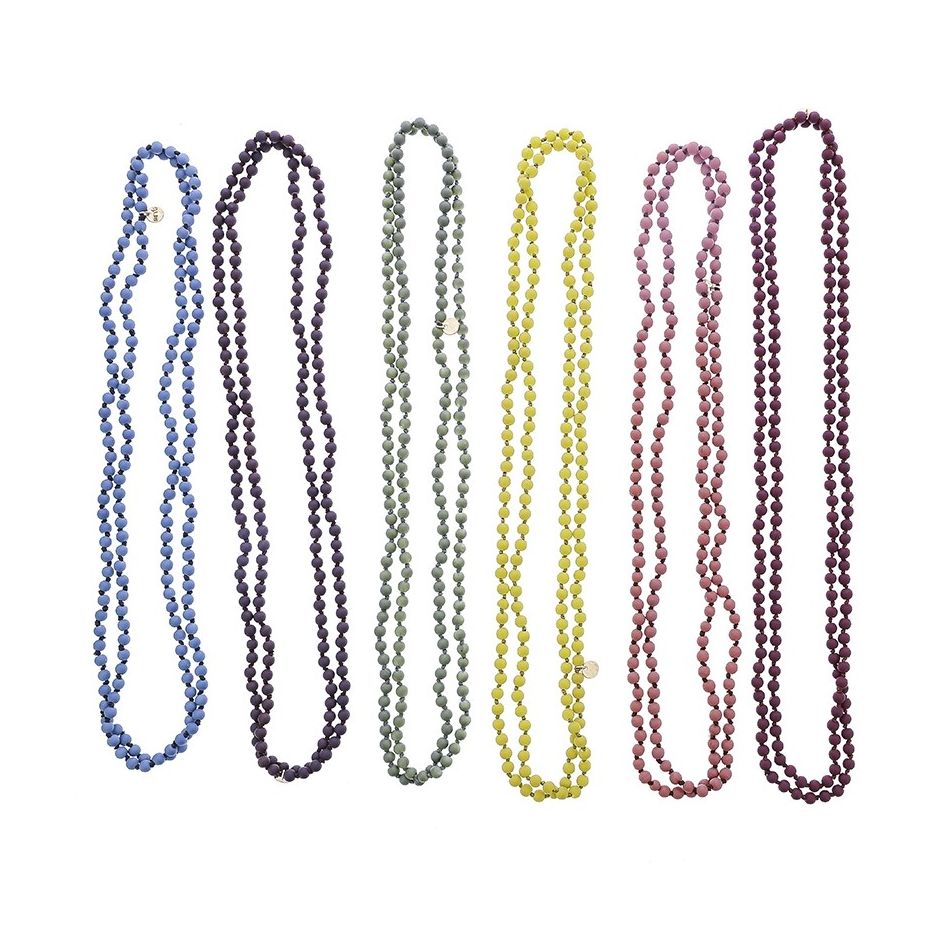 COLLAR LARGO BOLAS PIEDRA 1.5M*6MM
