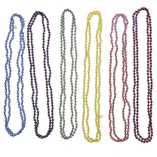 COLLAR LARGO BOLAS PIEDRA 1.5M*6MM