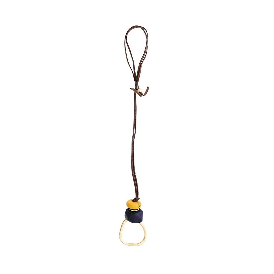 METAL RESIN BEADS PENDANT LONG NECKLACE