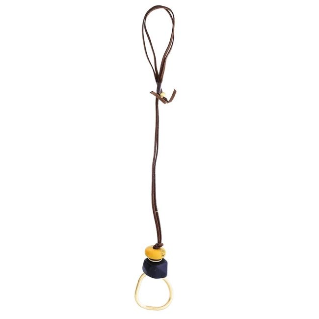 METAL RESIN BEADS PENDANT LONG NECKLACE