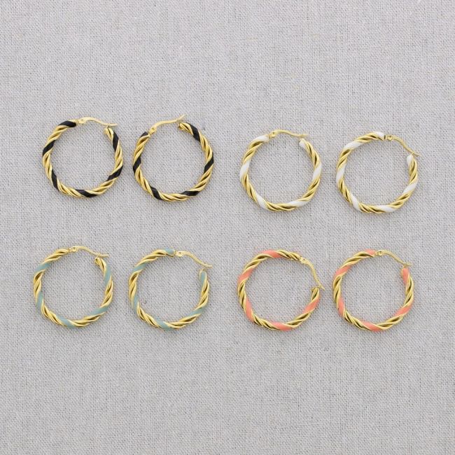PENDIENTES ACERO ARO ESMALTE