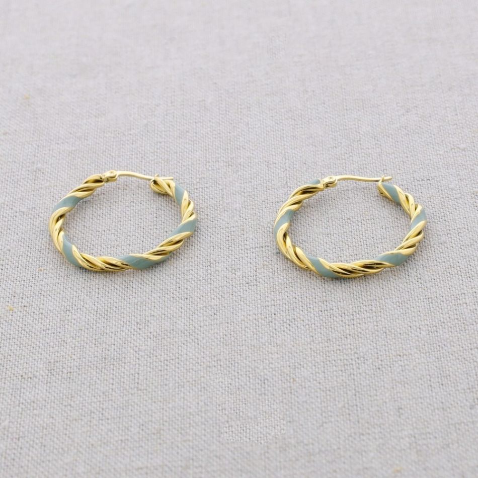 PENDIENTES ACERO ARO ESMALTE