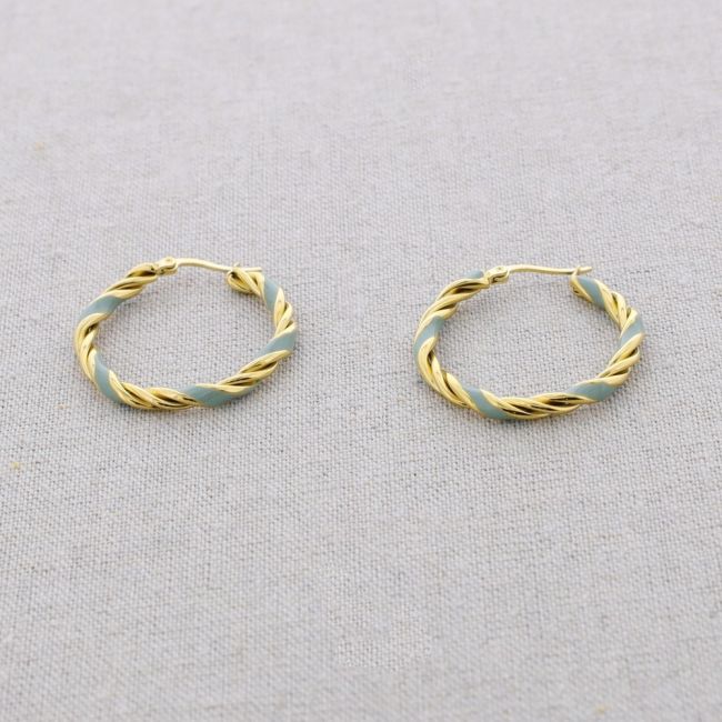 PENDIENTES ACERO ARO ESMALTE