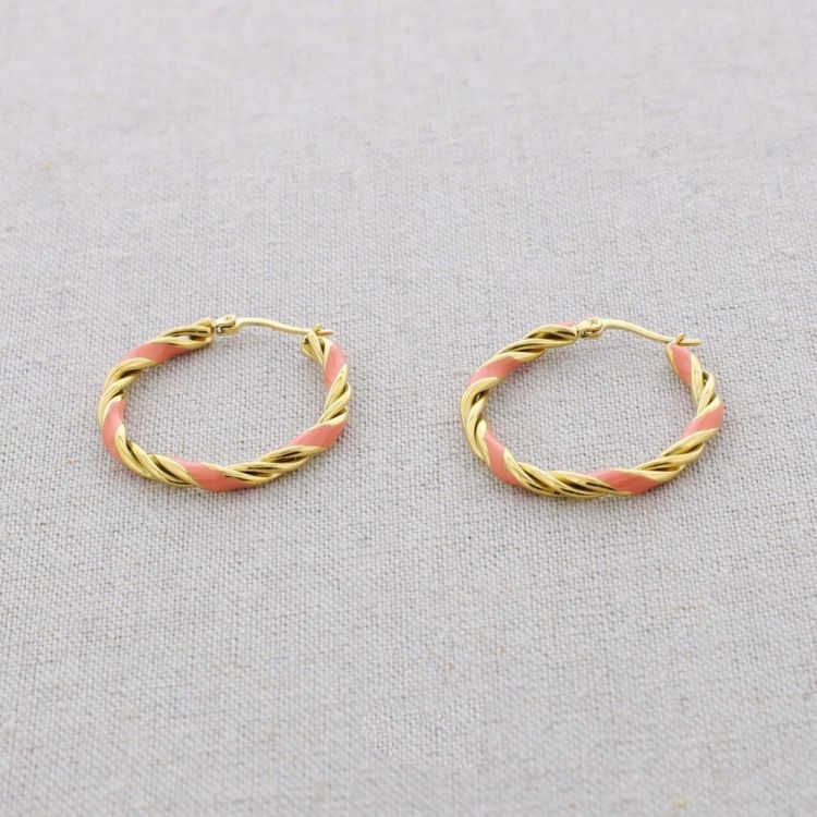 PENDIENTES ACERO ARO ESMALTE