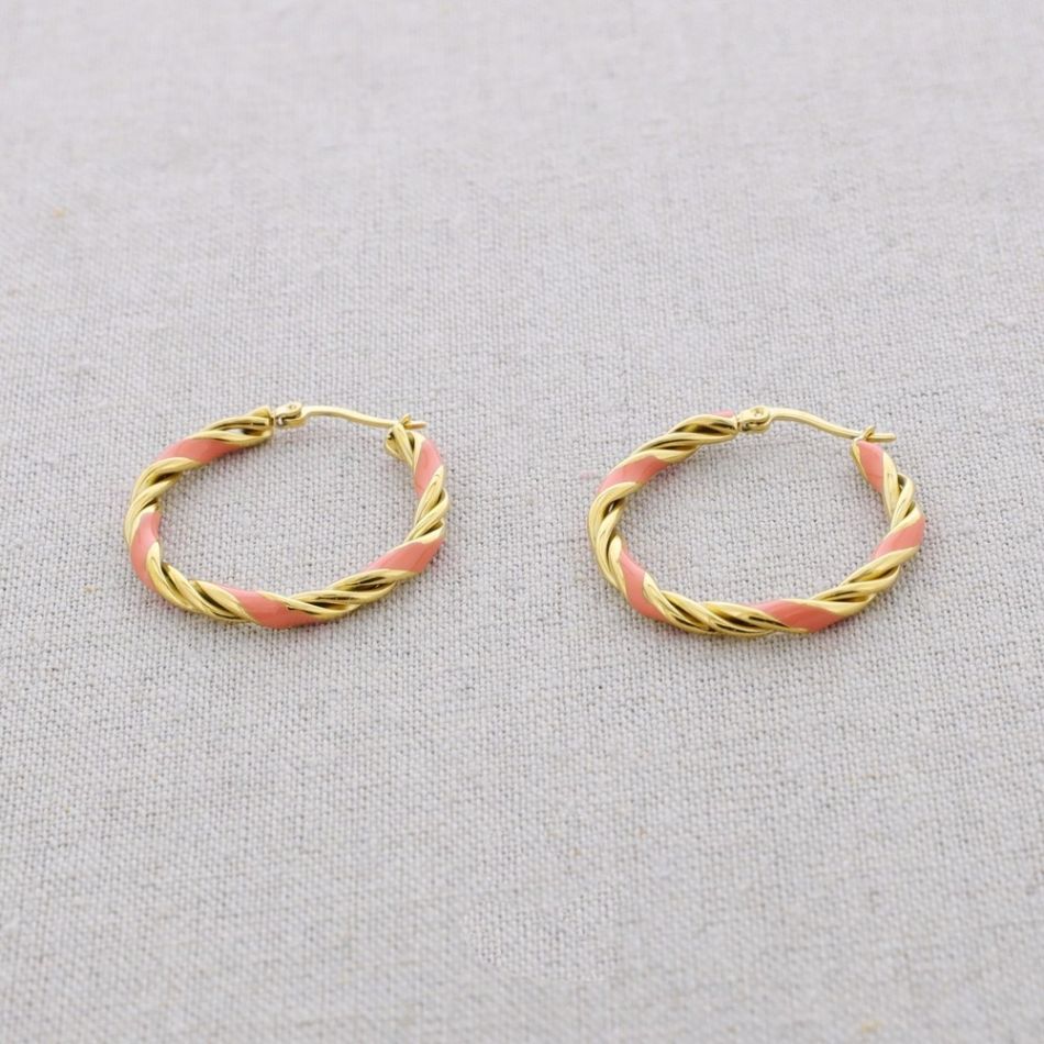 PENDIENTES ACERO ARO ESMALTE
