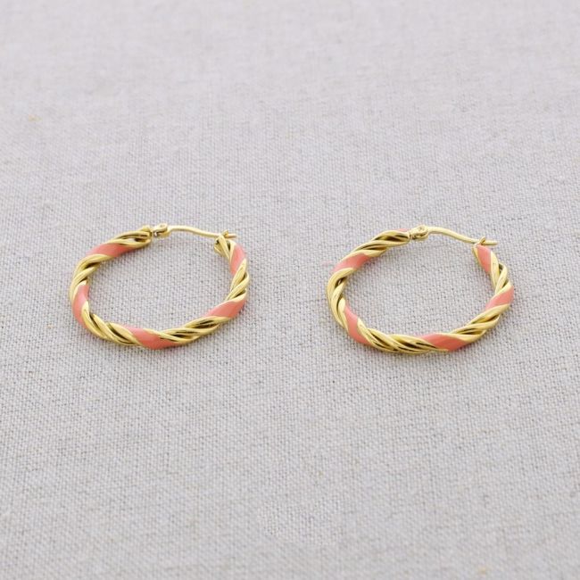 PENDIENTES ACERO ARO ESMALTE