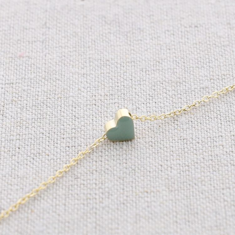 GARGANTILLA ACERO COLGANTE CORAZÓN ESMALTE