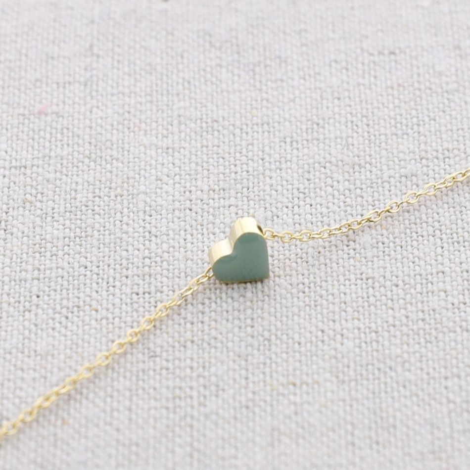 GARGANTILLA ACERO COLGANTE CORAZÓN ESMALTE
