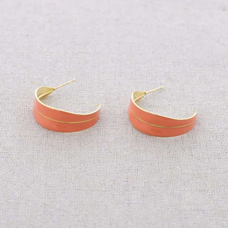 PENDIENTES ACERO ARO ESMALTE