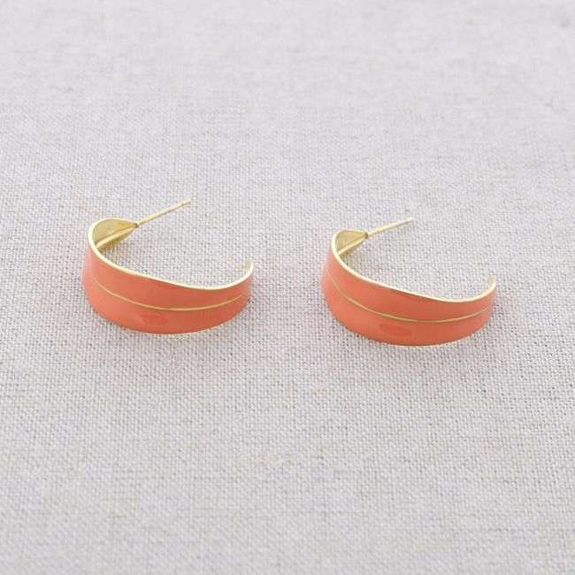 STEEL ENAMEL HOOP EARRINGS