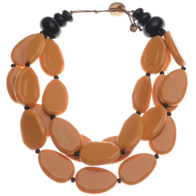 3 ROWS RESIN BEADS SHORT NECKLACE