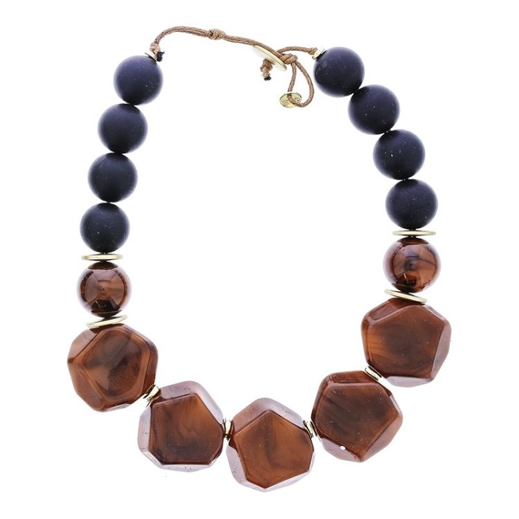 RESIN BEADS SHORT NECKLACE