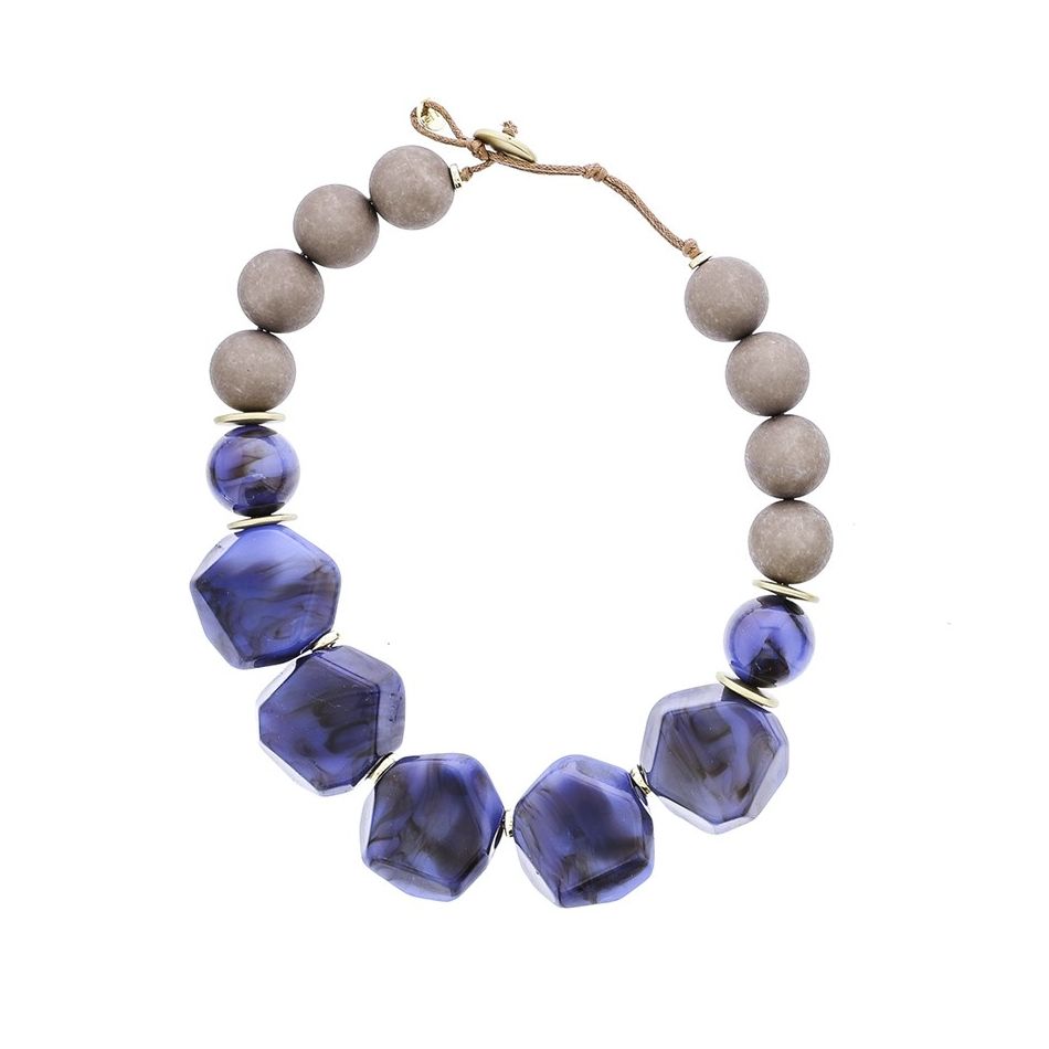 RESIN BEADS SHORT NECKLACE