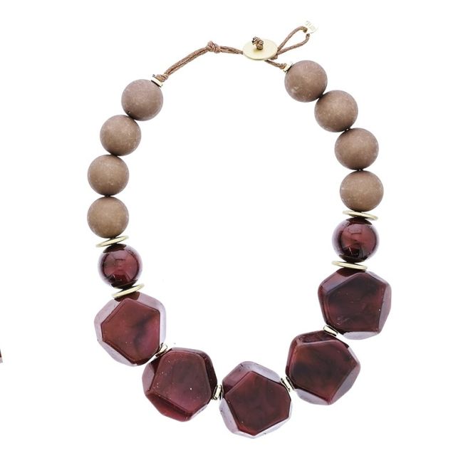 RESIN BEADS SHORT NECKLACE