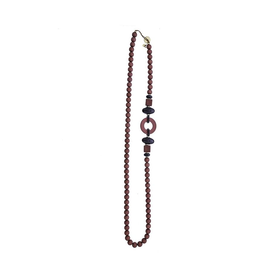 COLLAR LARGO CUENTAS RESINA
