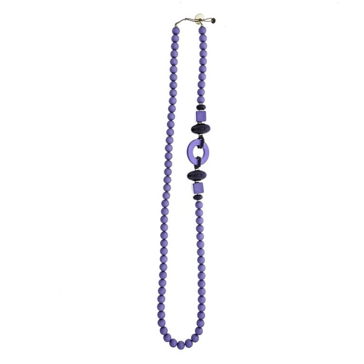 COLLAR LARGO CUENTAS RESINA