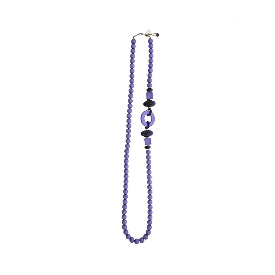 COLLAR LARGO CUENTAS RESINA