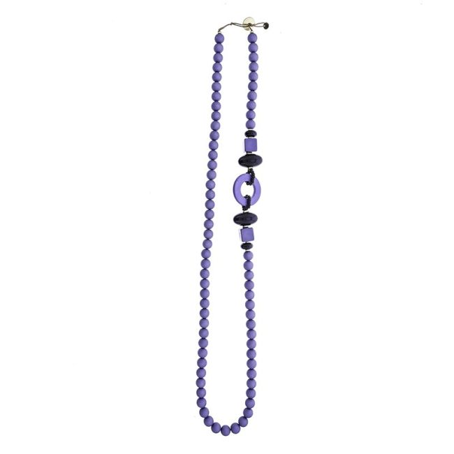 COLLAR LARGO CUENTAS RESINA