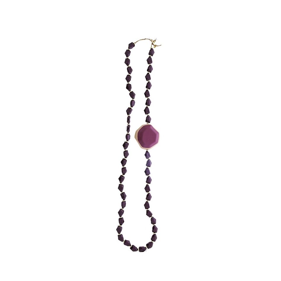 COLLAR LARGO CUENTAS RESINA
