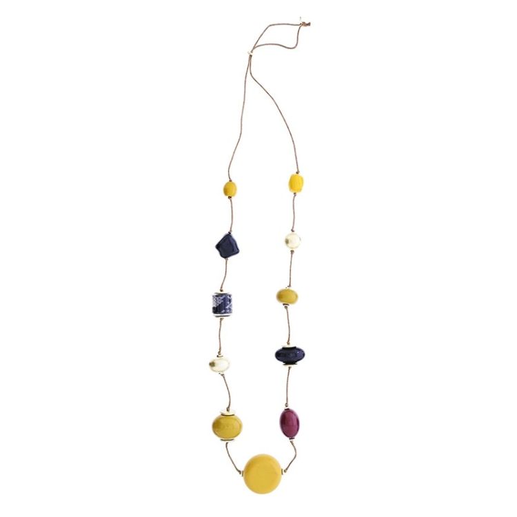 COLLAR LARGO CUENTAS RESINA
