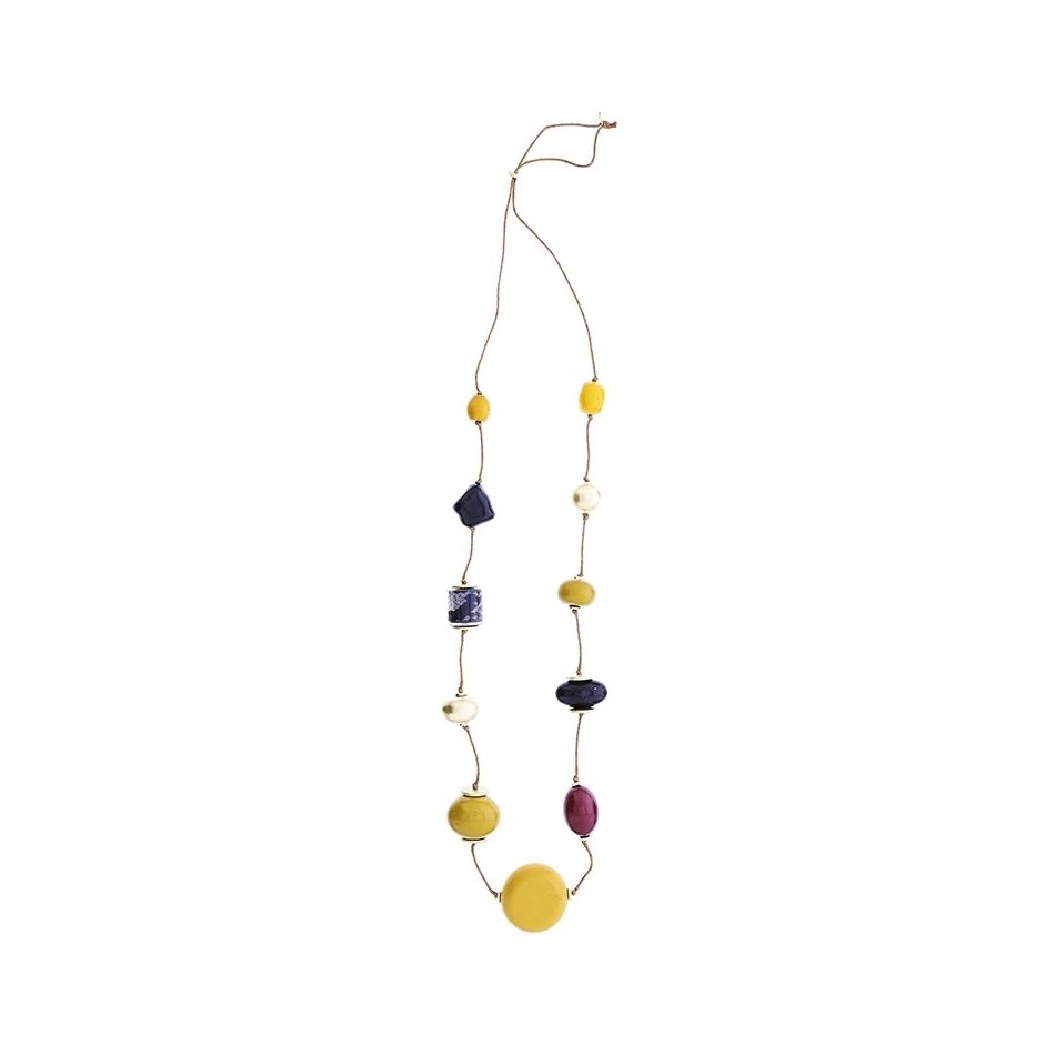 COLLAR LARGO CUENTAS RESINA