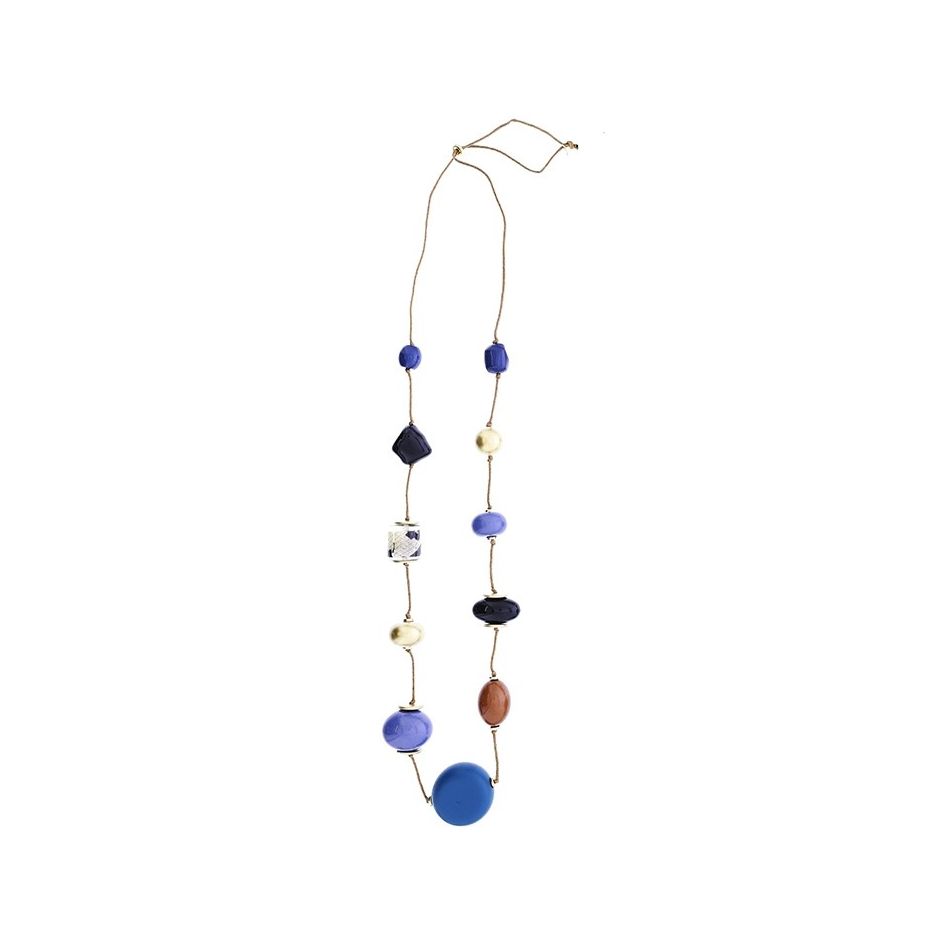 COLLAR LARGO CUENTAS RESINA