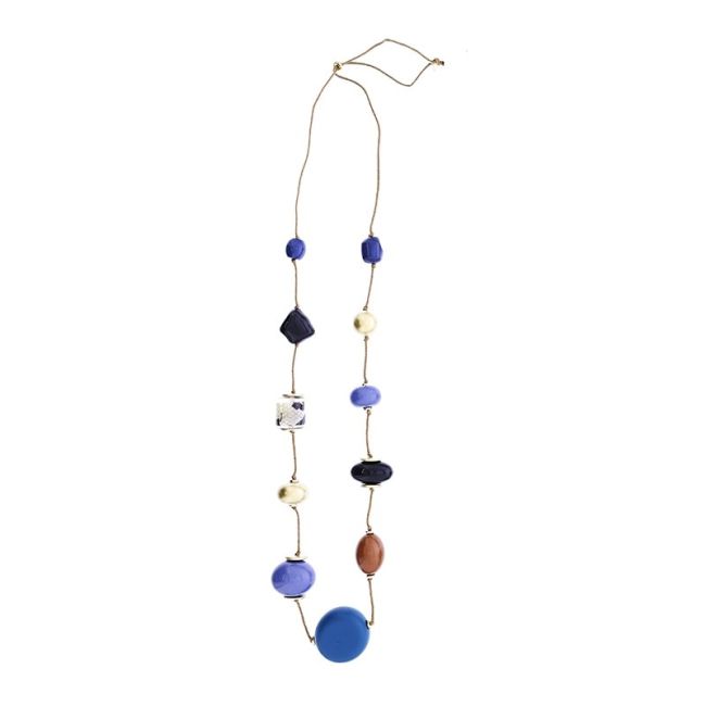 COLLAR LARGO CUENTAS RESINA