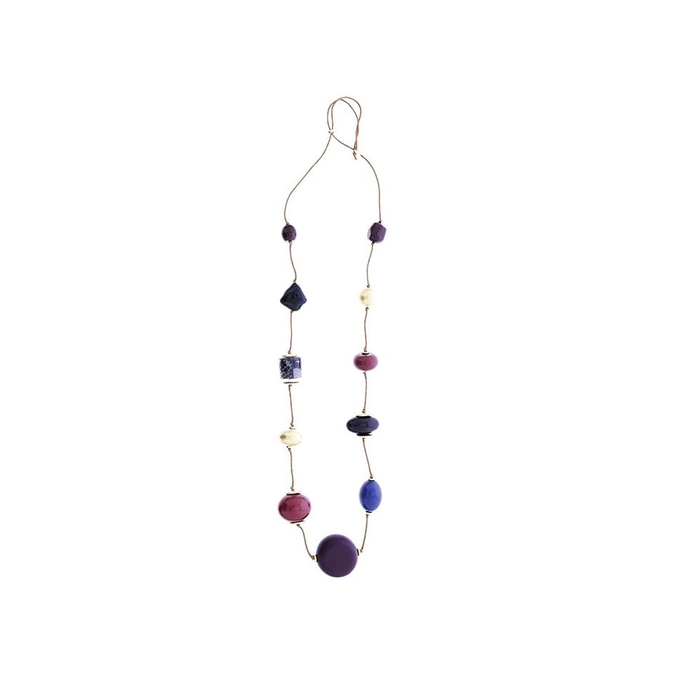 COLLAR LARGO CUENTAS RESINA
