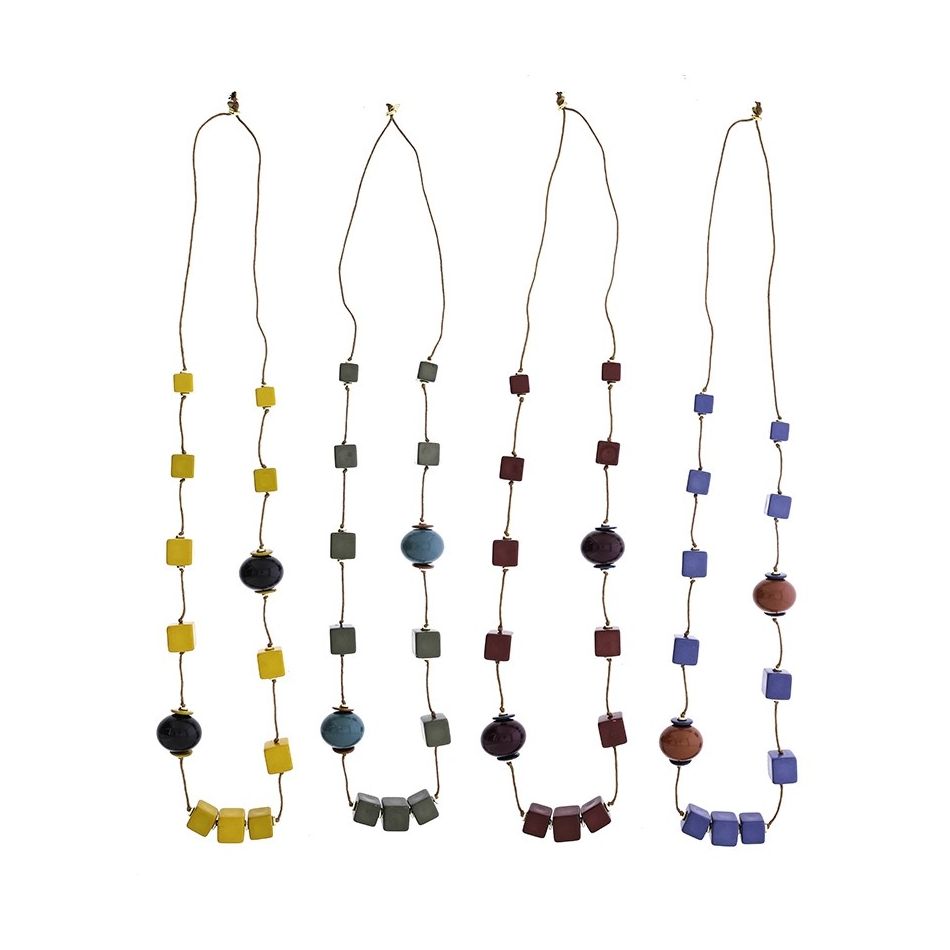 COLLAR LARGO CUENTAS RESINA