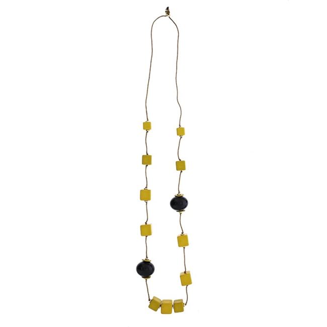 COLLAR LARGO CUENTAS RESINA