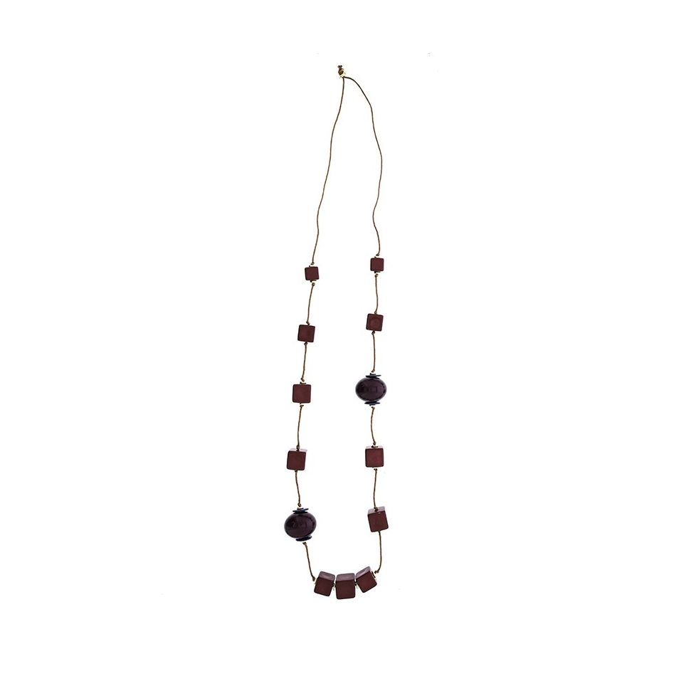 LONG NECKLACE WITH RESIN BEADS