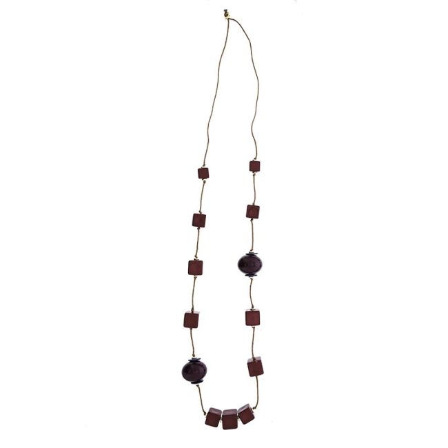 COLLAR LARGO CUENTAS RESINA