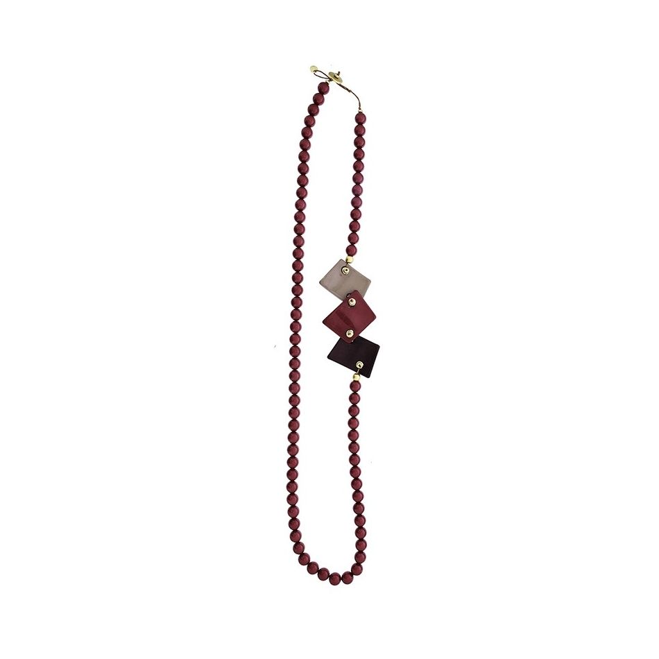 COLLAR LARGO CUENTAS RESINA