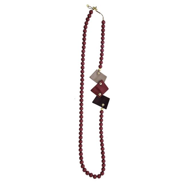 COLLAR LARGO CUENTAS RESINA