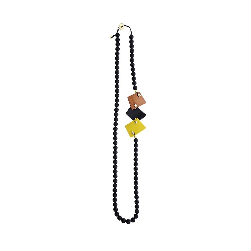 COLLAR LARGO CUENTAS RESINA