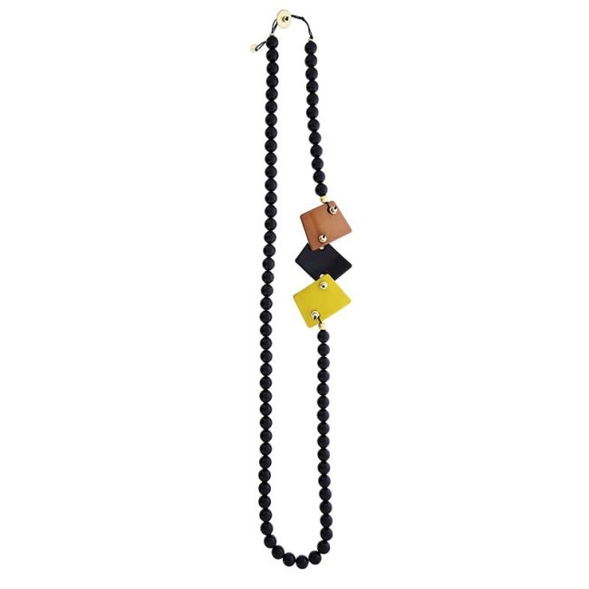 COLLAR LARGO CUENTAS RESINA