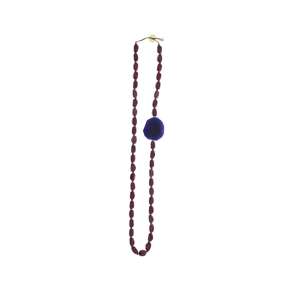 COLLAR LARGO CUENTAS RESINA
