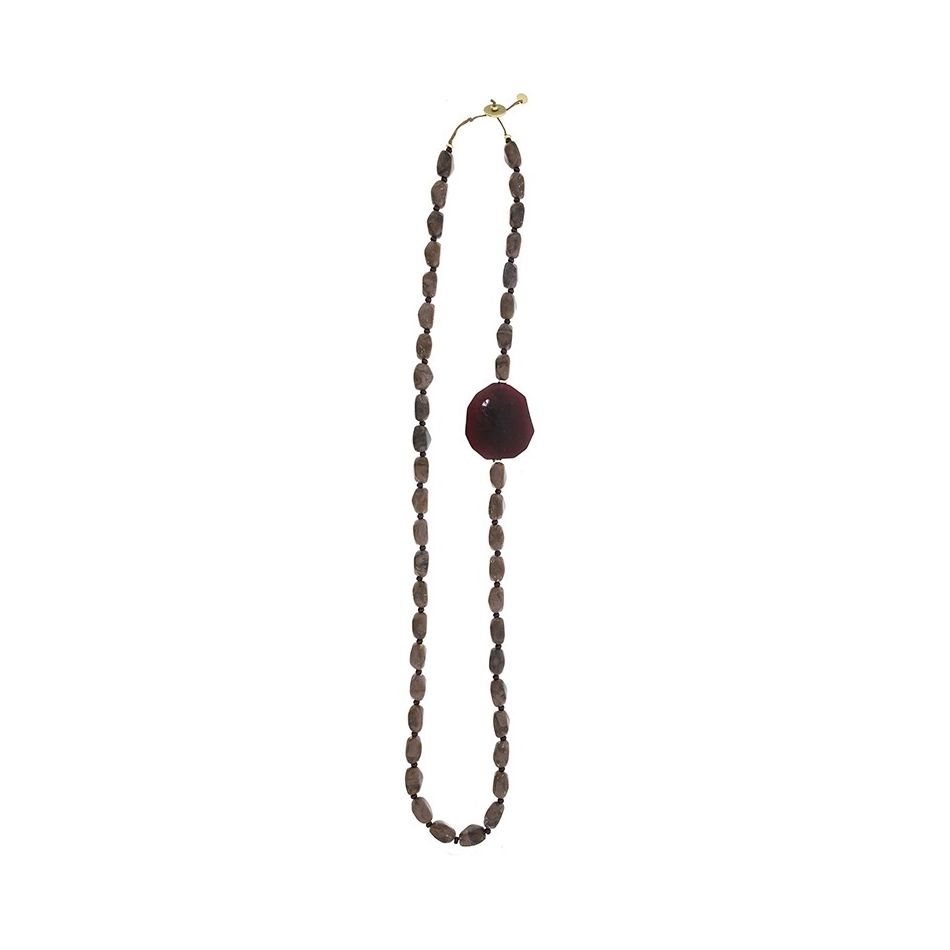 COLLAR LARGO CUENTAS RESINA