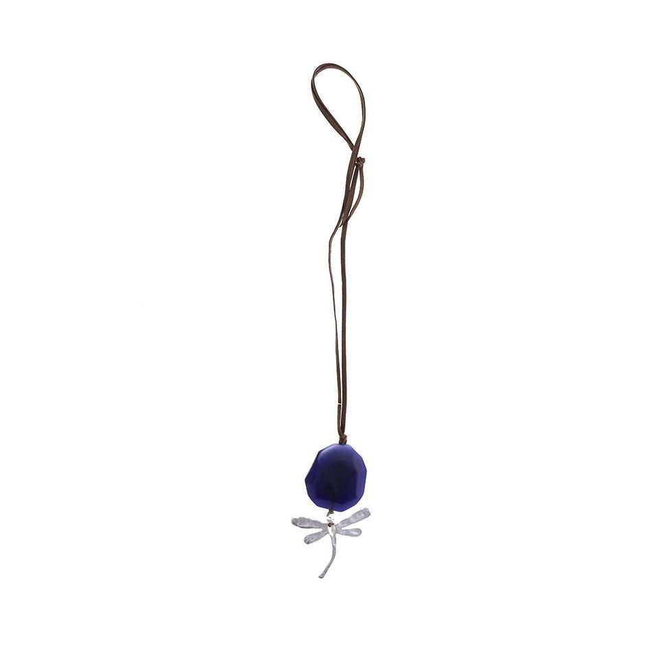 METAL DRAGONFLY BEADS LONG PENDANT NECKLACE