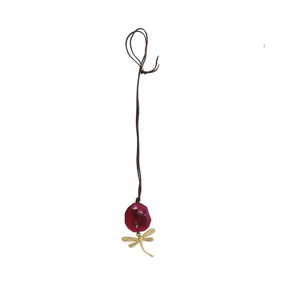 METAL DRAGONFLY BEADS LONG PENDANT NECKLACE