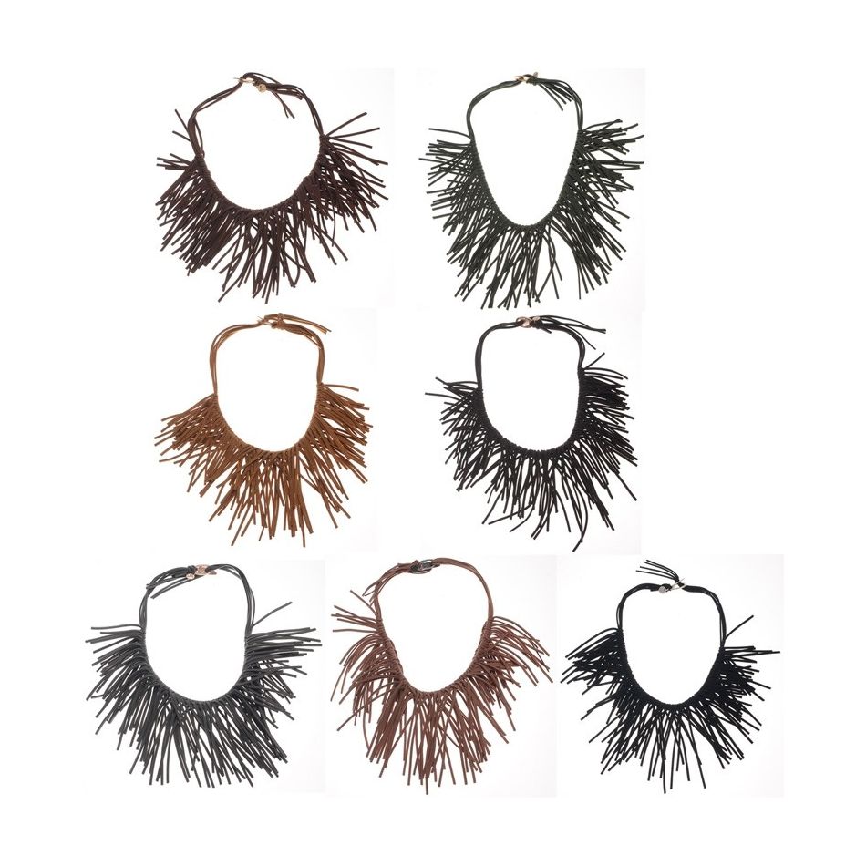 MULTI SUEDE SHORT NECKLACE