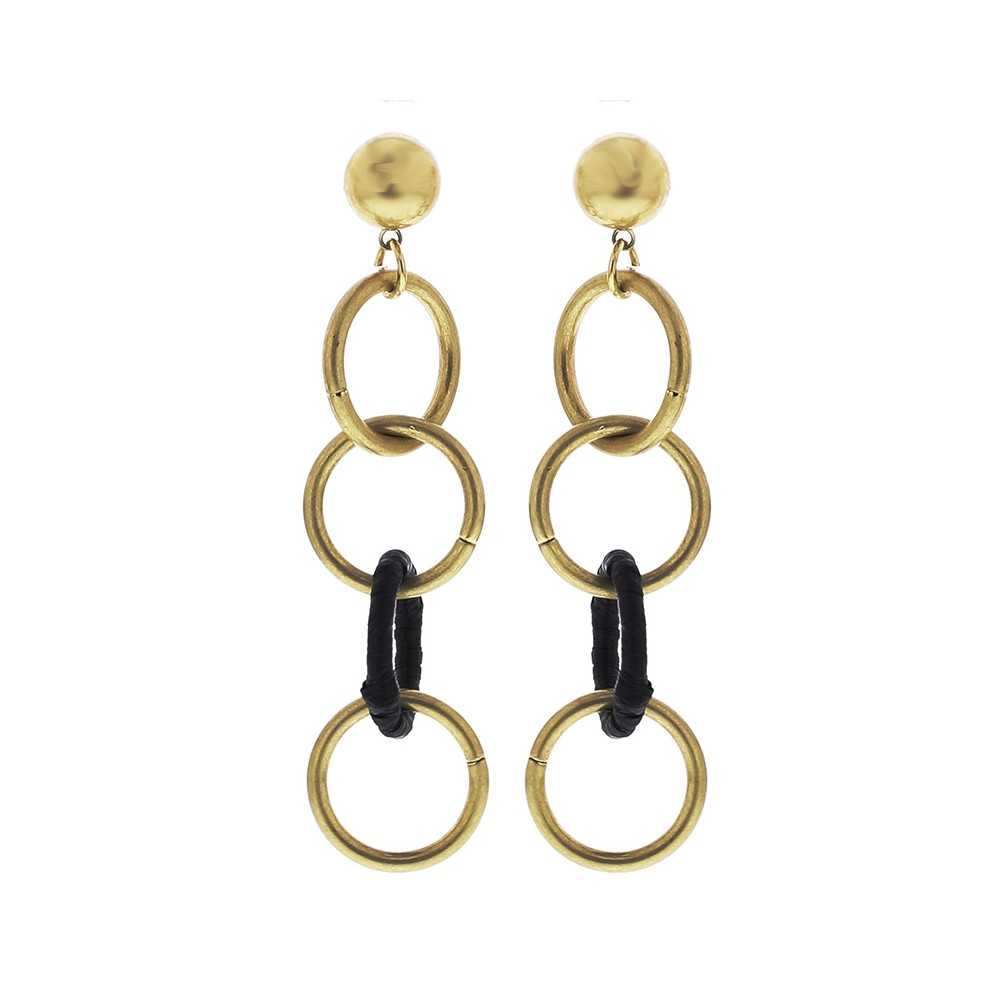 RAFFIA METAL RING EARRINGS