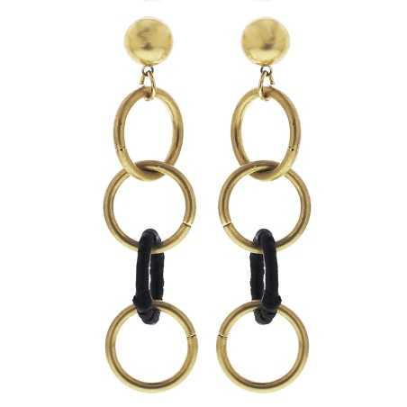 RAFFIA METAL RING EARRINGS